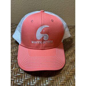 Ouray Sportswear White Otter Trucker Cap  Orange And White